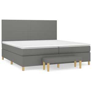 Box spring postel s matrací tmavě šedá 200x200 cm textil - obrázek 2