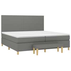 Box spring postel s matrací tmavě šedá 200x200 cm textil - obrázek 3