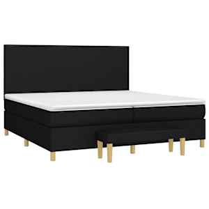 Box spring postel s matrací černá 200x200 cm textil - obrázek 3