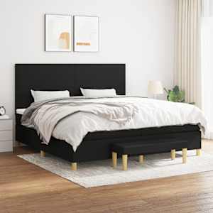 Box spring postel s matrací černá 200x200 cm textil - obrázek 1