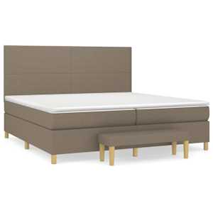 Box spring postel s matrací taupe 200x200 cm textil - obrázek 2