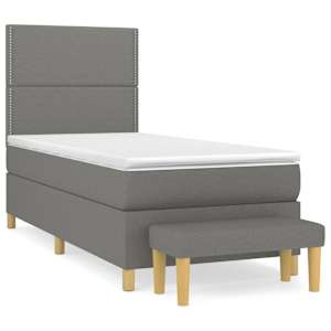 Box spring postel s matrací tmavě šedá 90x190 cm textil - obrázek 2