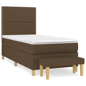 Box spring postel s matrací tmavě hnědá 90x190 cm textil - obrázek 2