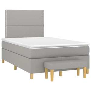 Box spring postel s matrací světle šedá 120 x 200 cm textil - obrázek 3