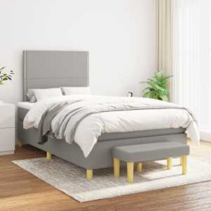 Box spring postel s matrací světle šedá 120 x 200 cm textil - obrázek 1