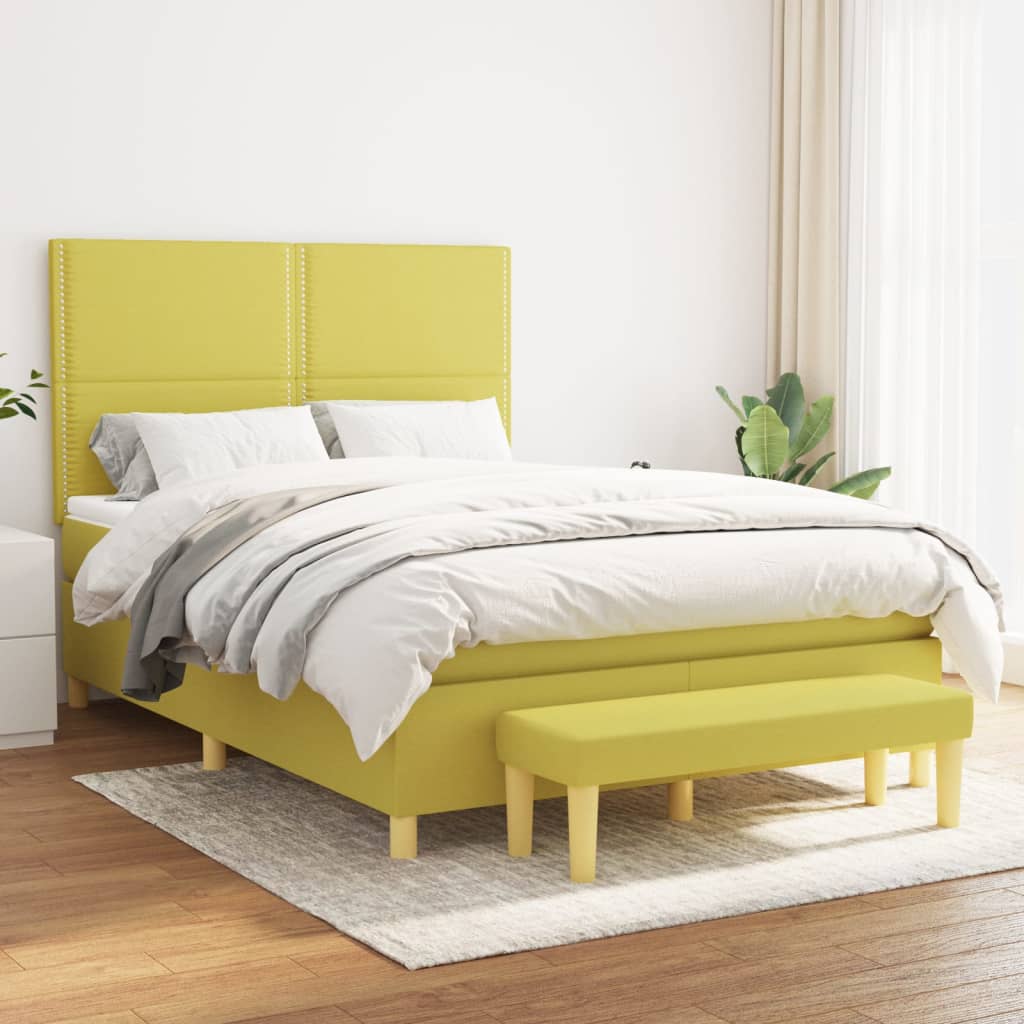 vidaXL Pat continental, verde deschis, 140×200 cm, material textil 140x200 imagine noua