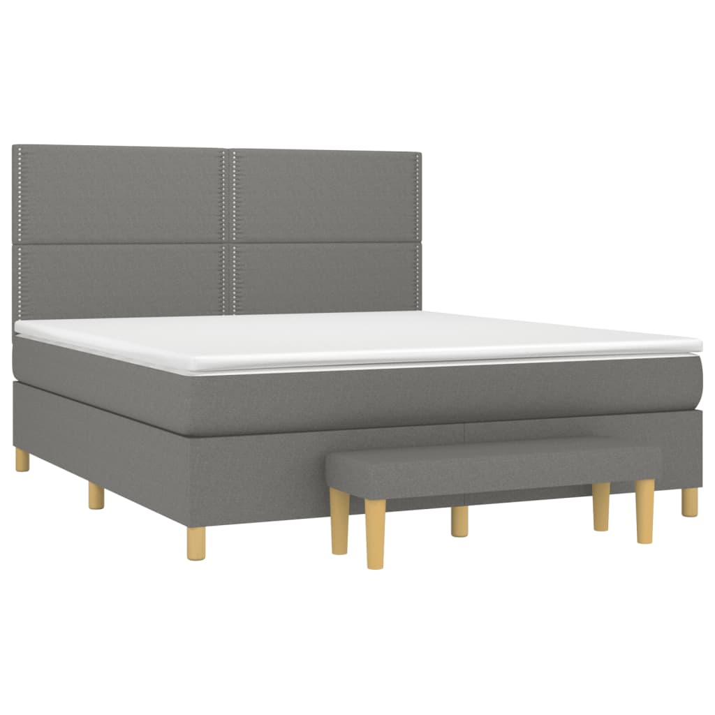 Thumbnail - vidaXL Boxspringbett mit Matratze Dunkelgrau 160x200 cm Stoff