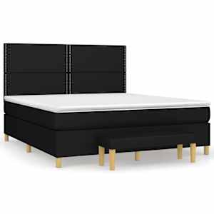 Box spring postel s matrací černá 160x200 cm textil - obrázek 2