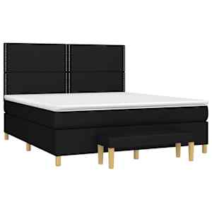 Box spring postel s matrací černá 160x200 cm textil - obrázek 3