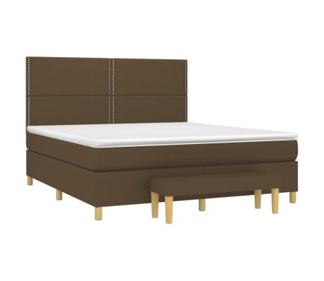 vidaXL Sommier &agrave; lattes de lit avec matelas Marron fonc&eacute; 160x200 cm