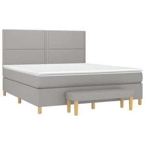 Box spring postel s matrací světle šedá 180 x 200 cm textil - obrázek 3
