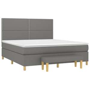 Box spring postel s matrací tmavě šedá 180x200 cm textil - obrázek 3