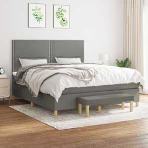 Box spring postel s matrací tmavě šedá 180x200 cm textil - obrázek 1