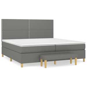 Box spring postel s matrací tmavě šedá 200x200 cm textil - obrázek 2