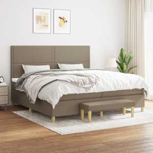 Box spring postel s matrací taupe 200x200 cm textil - obrázek 1
