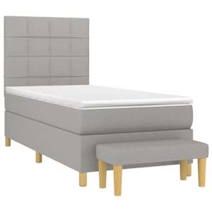 Box spring postel s matrací světle šedá 80 x 200 cm textil - obrázek 3