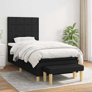 Box spring postel s matrací černá 80 x 200 cm textil - obrázek 1