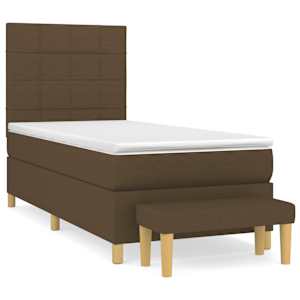 Box spring postel s matrací tmavě hnědá 80x200 cm textil - obrázek 2