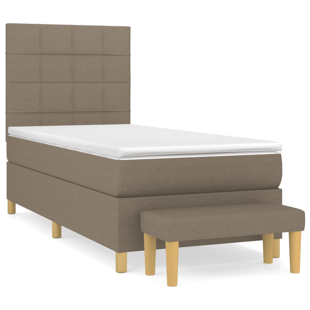 Thumbnail - vidaXL Boxspringbett mit Matratze Taupe 80x200 cm Stoff