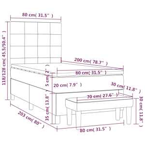 Box spring postel s matrací krémová 80 x 200 cm textil - obrázek 8