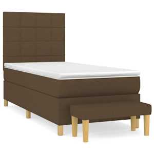 Box spring postel s matrací tmavě hnědá 90x190 cm textil - obrázek 2