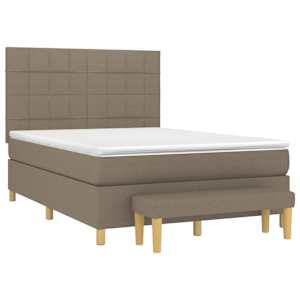 Box spring postel s matrací taupe 140x190 cm textil - obrázek 3