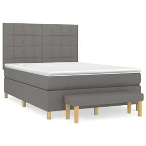 Box spring postel s matrací tmavě šedá 140x200 cm textil - obrázek 2