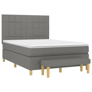 Box spring postel s matrací tmavě šedá 140x200 cm textil - obrázek 3