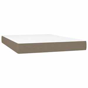 Box spring postelja z vzmetnico taupe 140x200 cm blago - slika 6