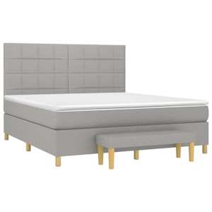 Box spring postel s matrací světle šedá 160 x 200 cm textil - obrázek 3