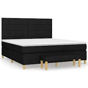 Box spring postel s matrací černá 160x200 cm textil - obrázek 2