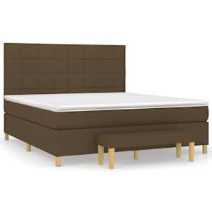 Box spring postel s matrací tmavě hnědá 160x200 cm textil - obrázek 2