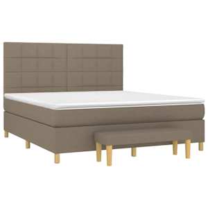 Box spring postel s matrací taupe 160x200 cm textil - obrázek 3