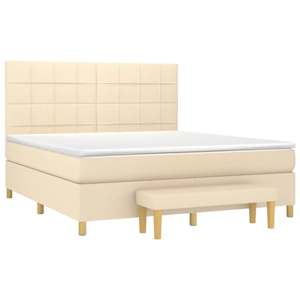 Box spring postel s matrací krémová 160x200 cm textil - obrázek 3