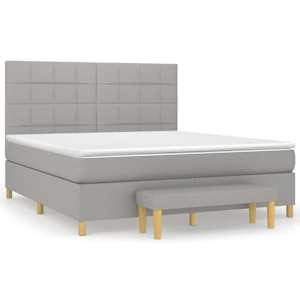 Box spring postel s matrací světle šedá 180 x 200 cm textil - obrázek 2