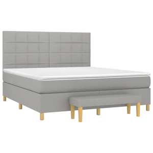 Box spring postel s matrací světle šedá 180 x 200 cm textil - obrázek 3