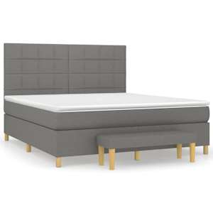 Box spring postel s matrací tmavě šedá 180x200 cm textil - obrázek 2