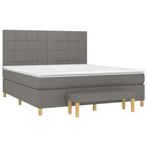 Box spring postel s matrací tmavě šedá 180x200 cm textil - obrázek 3