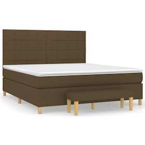 Box spring postel s matrací tmavě hnědá 180x200 cm textil - obrázek 2