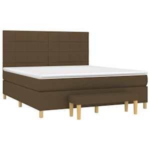 Box spring postel s matrací tmavě hnědá 180x200 cm textil - obrázek 3