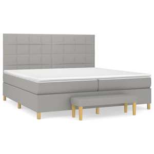 Box spring postel s matrací světle šedá 200 x 200 cm textil - obrázek 2