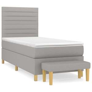 Box spring postel s matrací světle šedá 80 x 200 cm textil - obrázek 2