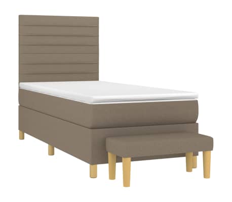 vidaXL Boxspring met matras stof taupe 80x200 cm