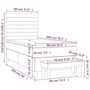 Box spring postel s matrací krémová 80 x 200 cm textil - obrázek 8