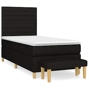 Box spring postel s matrací černá 100 x 200 cm textil - obrázek 2