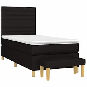 Box spring postel s matrací černá 100 x 200 cm textil - obrázek 3