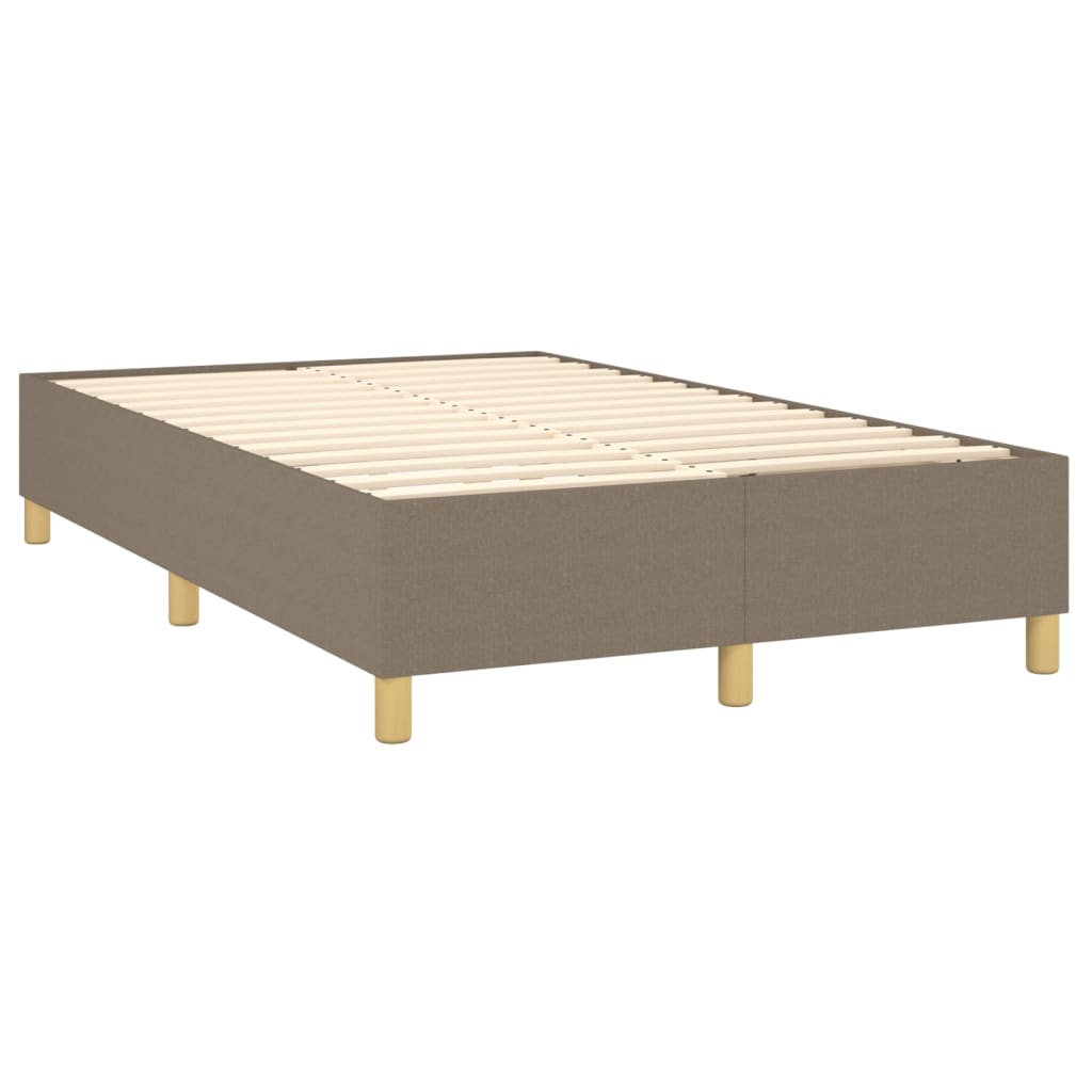 Tópszínű szövet rugós ágy matraccal 120 x 200 cm 