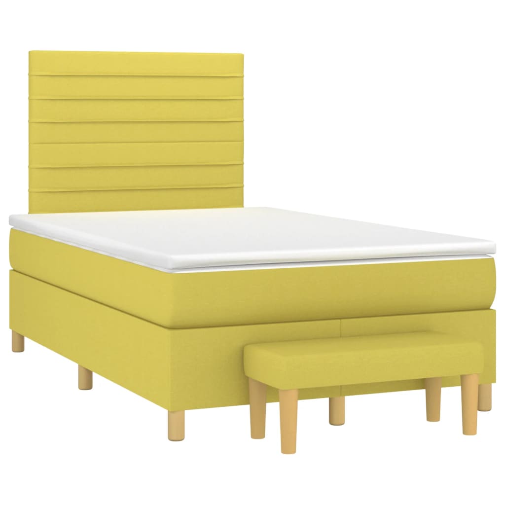 Box spring postel s matrací světle zelená 120x200 cm textil