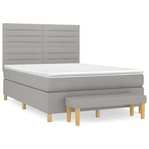 Box spring postel s matrací světle šedá 140 x 190 cm textil - obrázek 2
