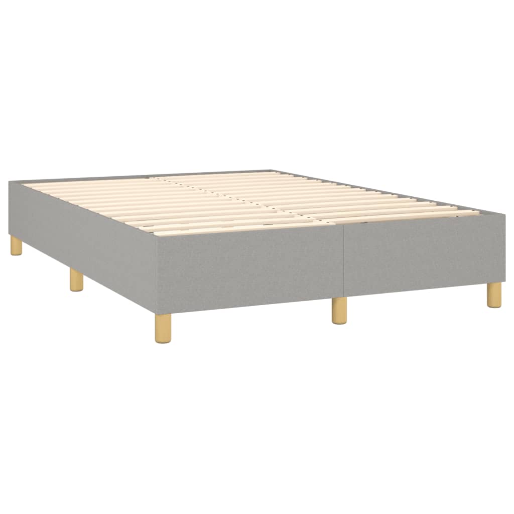 Box spring posteljni z vzmetnico svetlo siv 140x190 cm blago